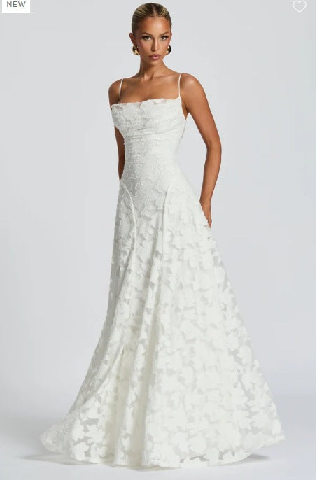 Damen Elegante Spitze A-Linie Abendkleid Drune