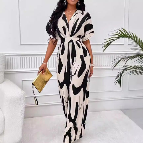 Damen Eleganter Jumpsuit mit weit geschnittenem Bein und raffiniertem Design Drune