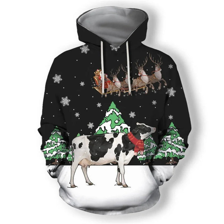 Damen Lustiger Kapuzenpullover mit weihnachtlichem DJ-Design Drune