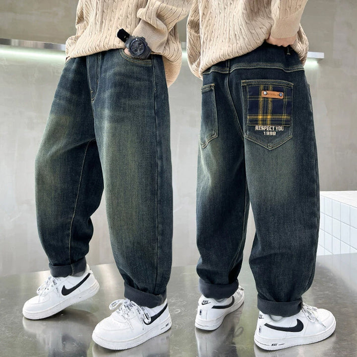 Herren baggy Jeans mit kreativen Taschen Drune