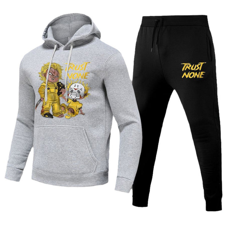 Damen Sportliches Hoodie- und Jogginghose-Set mit kreativen Grafikdesigns Drune