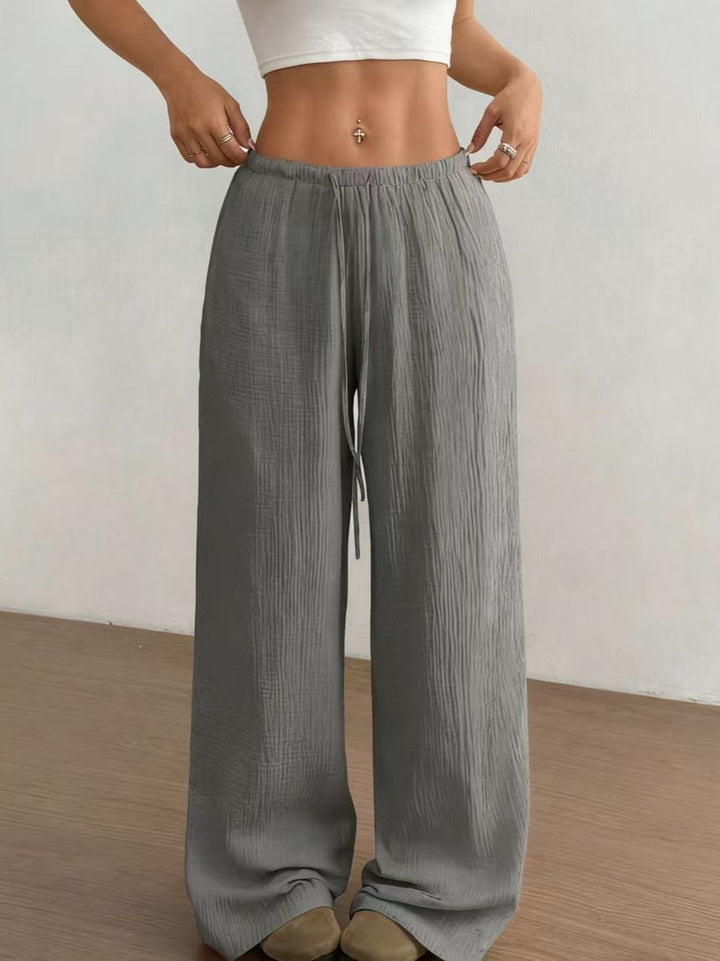 Damen weite, glänzende Palazzo-Hose Drune