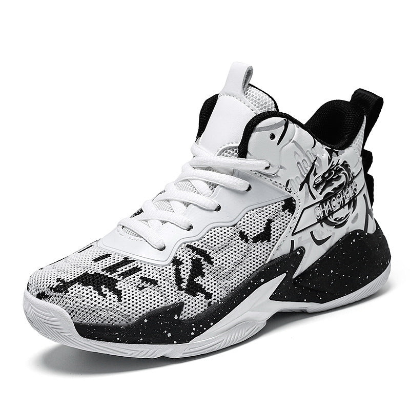 Herren High-Top Basketball-Sneaker mit gestricktem Mesh-Obermaterial, stabiler Fersenkappe und griffiger Profillaufsohle Drune