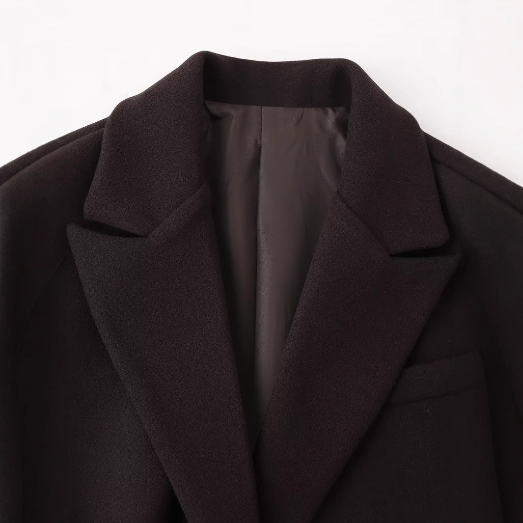 Damen nan oversized Mantelblazer mit Fransen-Saum und kastiger Silhouette Drune