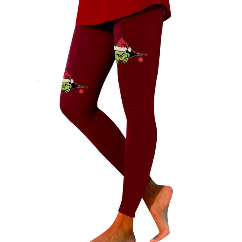 Damen Gemusterte Weihnachtsleggings Drune