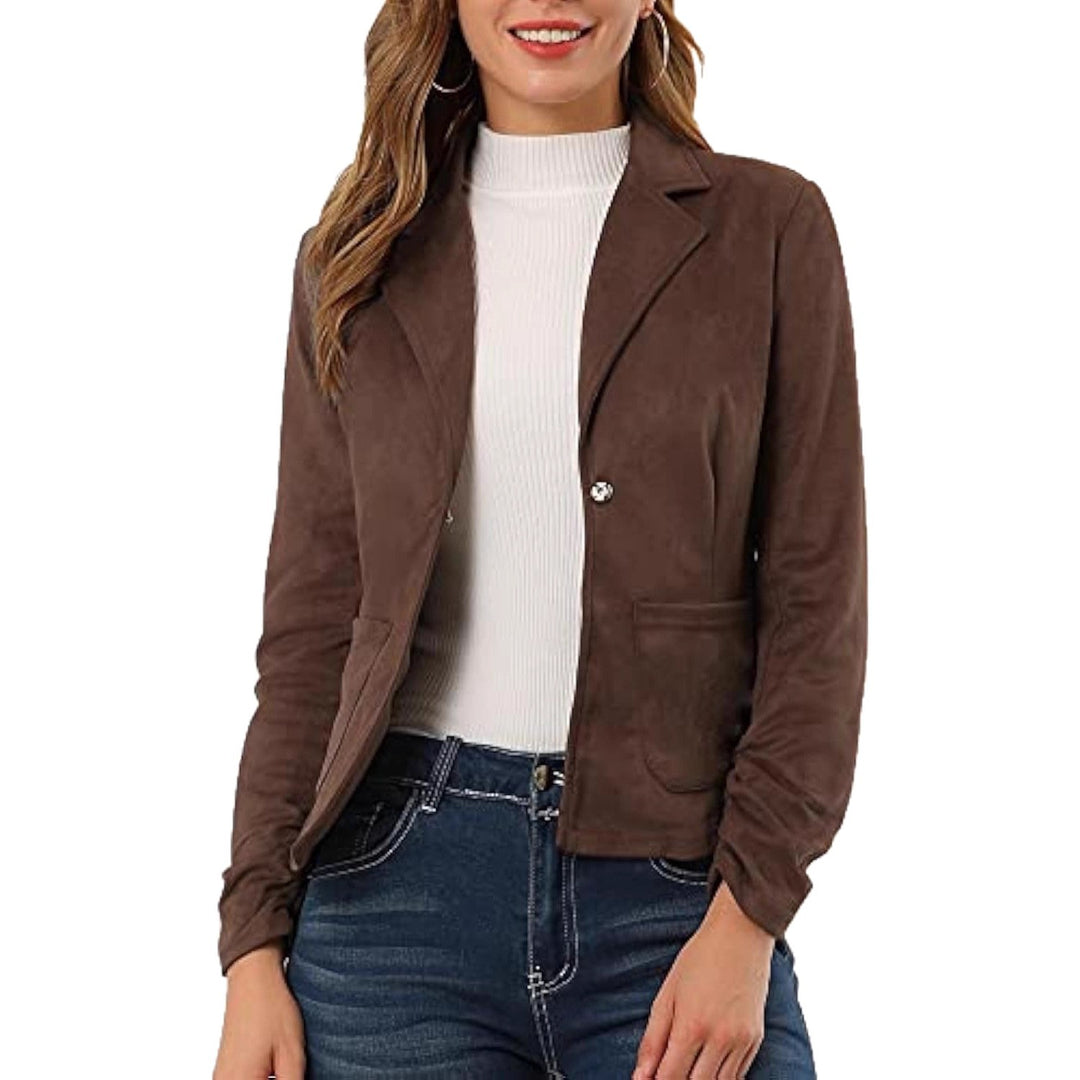 Damen Eleganter Velours-Blazer mit schmaler Passform Drune