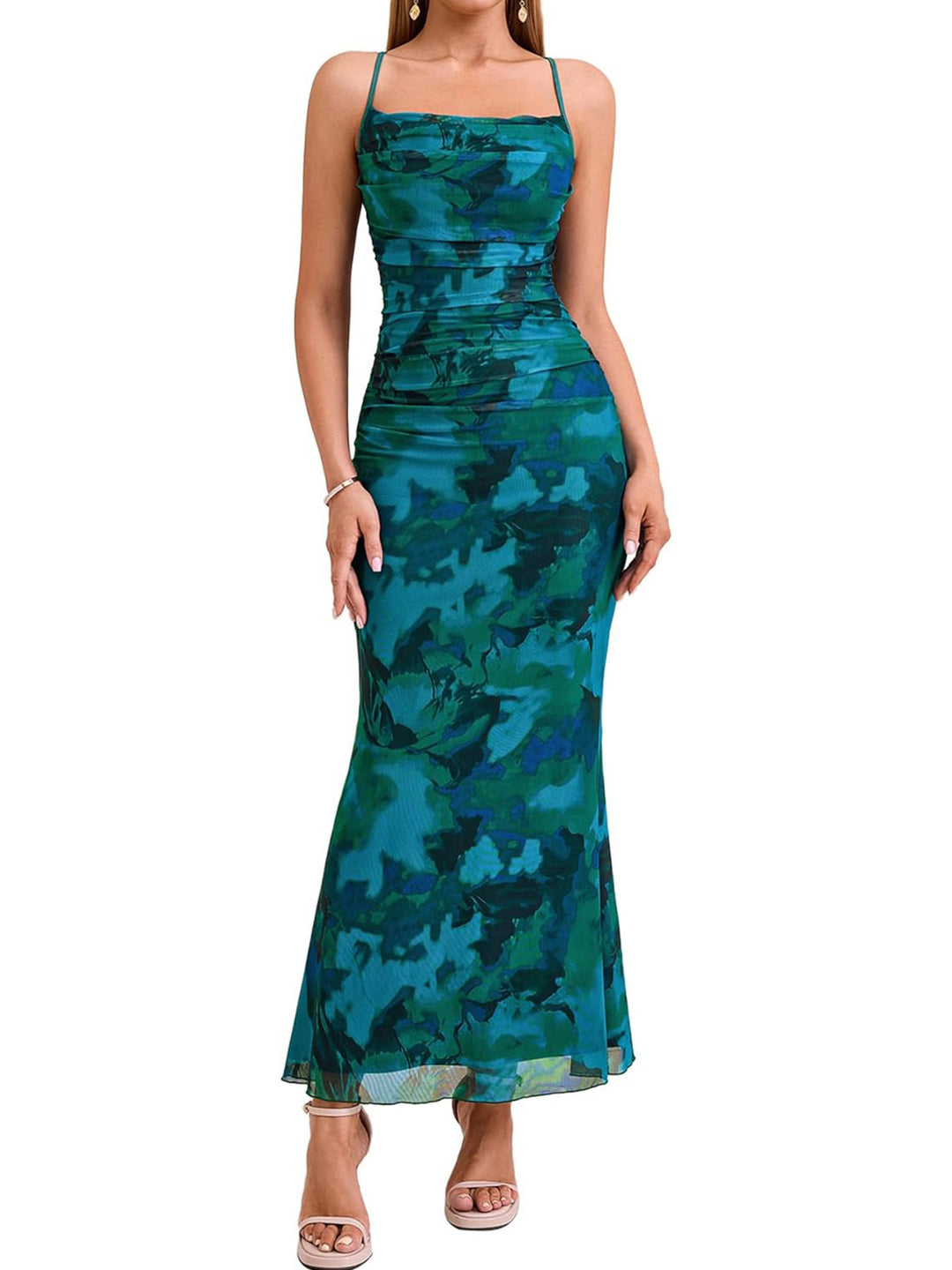 Damen Eingehülltes Abendkleid mit trägerlosem Design und Raffungen Drune
