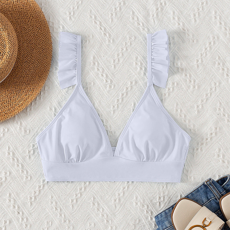 Damen Triangel-Bikinioberteil mit verspieltem Rüschendesign Drune