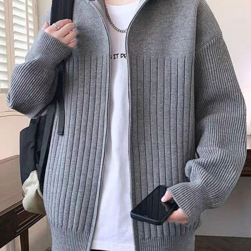 Herren Strickjacke mit modernem Schnitt und einzigartiger Rippenstruktur Drune