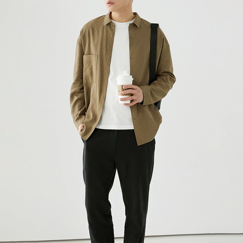 Herren Overshirt aus Baumwoll-Mix mit Brusttasche Drune