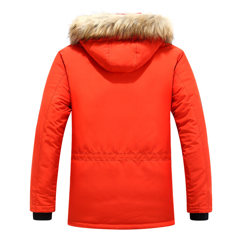 Herren Thermo-Parka mit abnehmbarer Kunstfellkapuze, winddicht und wasserabweisend Drune