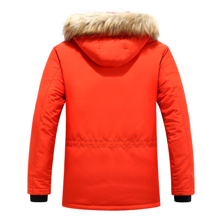 Herren Thermo-Parka mit abnehmbarer Kunstfellkapuze, winddicht und wasserabweisend Drune