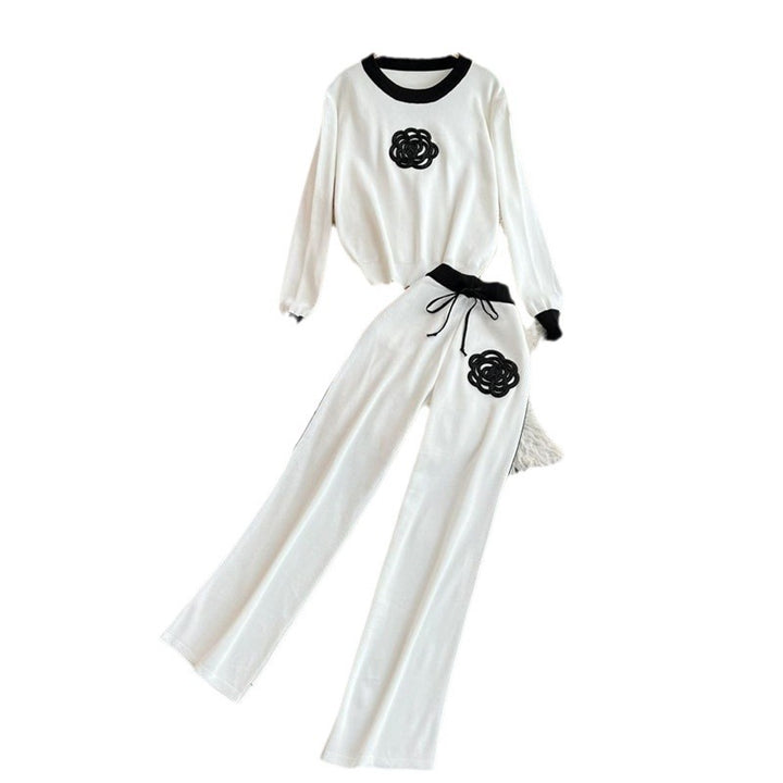 Damen elegantes und komfortables Freizeit-Set mit floralem Design Drune