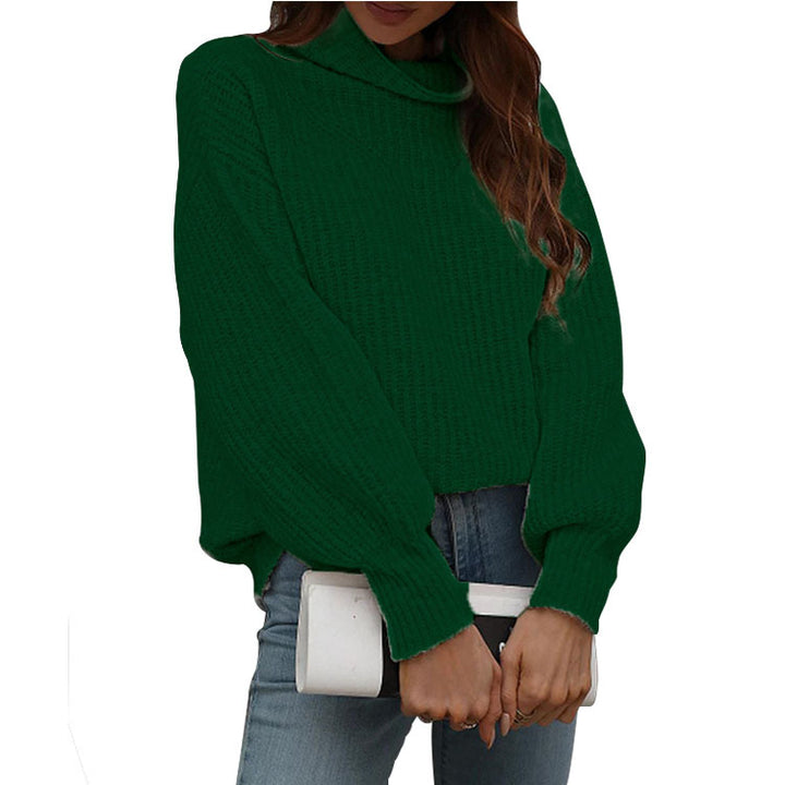 Damen oversized Strickpullover mit lässigem Hohe-Kragen-Design Drune