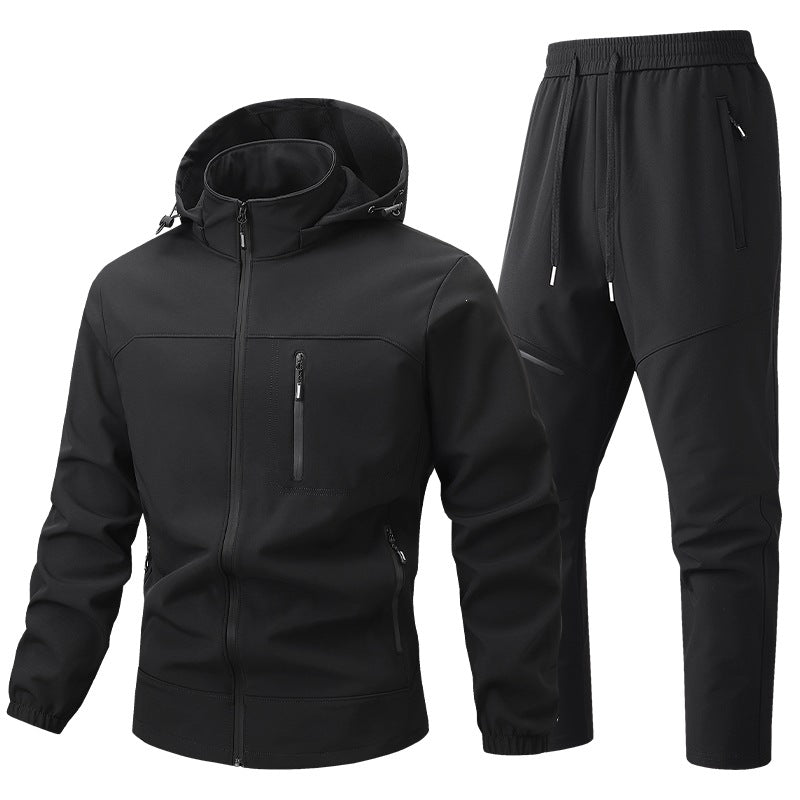 Herren Funktionale Sportjacke mit Kapuze und Jogginghose Drune