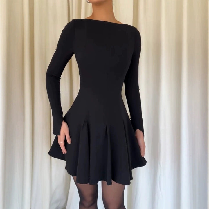 Damen Elegantes Minikleid mit ärmellosem Design und schwingendem Saum Drune