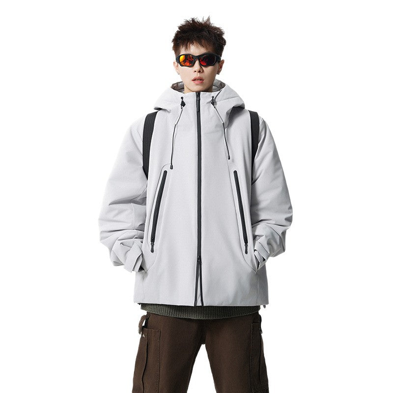 Herren wattierte, wasserabweisende Tech-Outdoorjacke mit Kapuze Drune