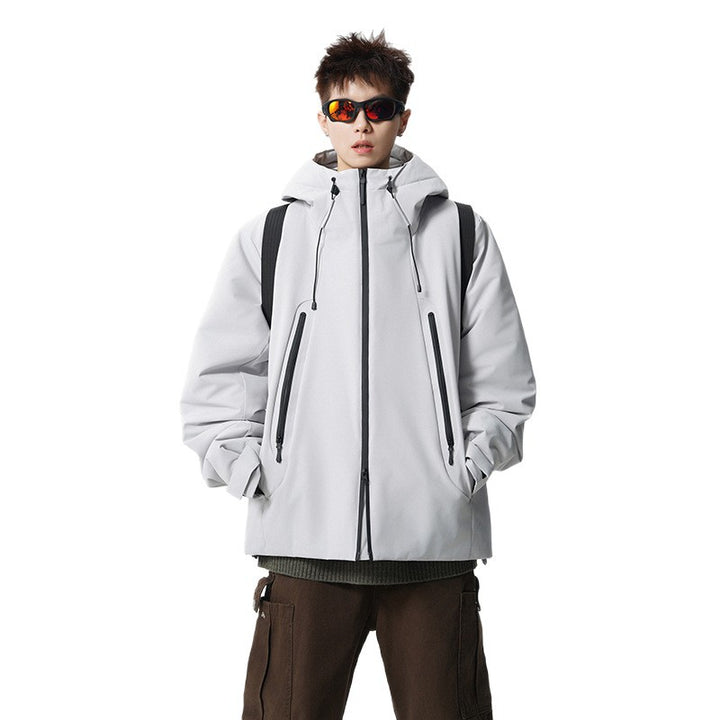 Herren wattierte, wasserabweisende Tech-Outdoorjacke mit Kapuze Drune
