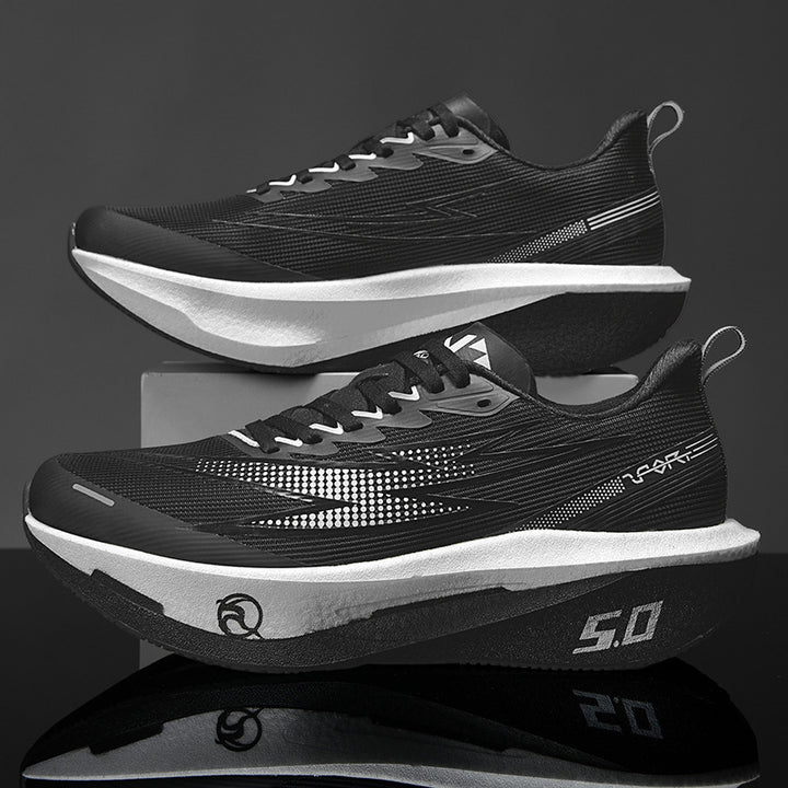 Unisex gedämpfte Race-Plateau-Laufschuhe mit Rocker-Zwischensohle und atmungsaktivem Micro-Mesh Drune