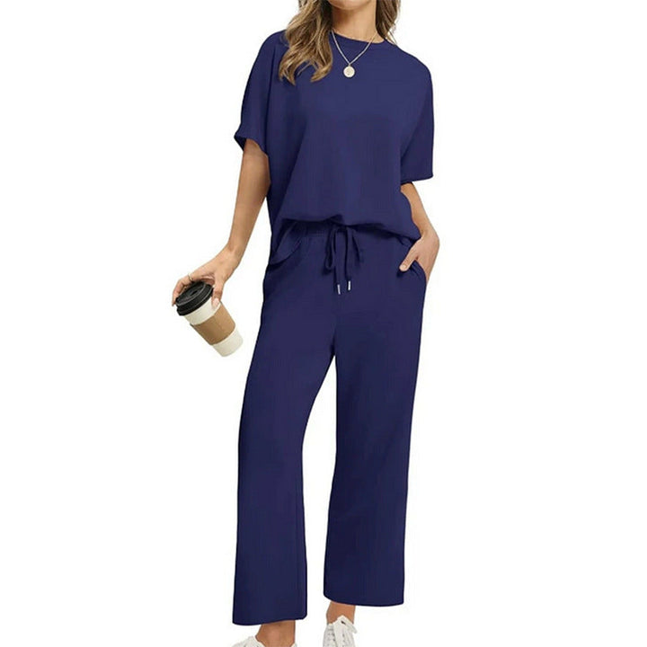 Damen Bequemes Freizeitanzug-Set mit lockerem Schnitt und stilvollen Taschen Drune