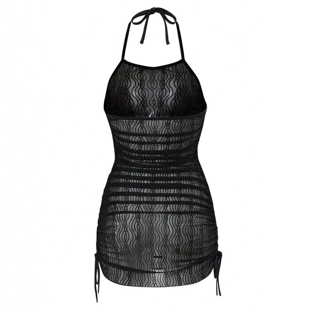Damen Strandkleid mit eleganter Wellenstruktur Drune