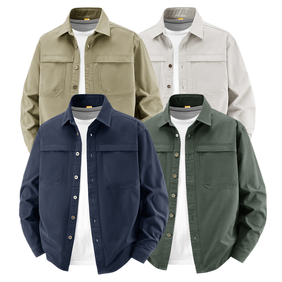 Herren Overshirt aus Baumwoll‑Twill mit zwei Brustklappen und relaxed Fit Drune