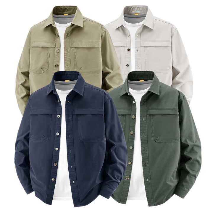 Herren Overshirt aus Baumwoll‑Twill mit zwei Brustklappen und relaxed Fit Drune