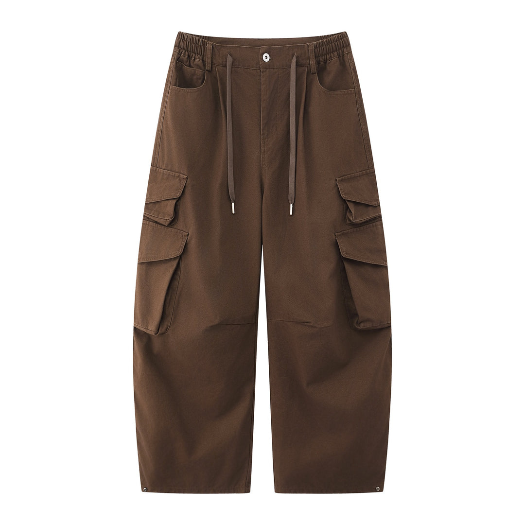 Damen Utility-Cargo-Culotte mit weitem Bein, elastischem Bund und Pattentaschen Drune