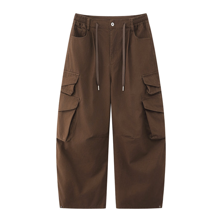 Damen Utility-Cargo-Culotte mit weitem Bein, elastischem Bund und Pattentaschen Drune