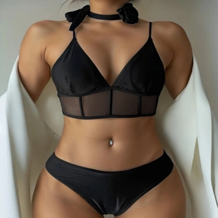 Damen verführerisches Lingerie-Set mit transparenten Details Drune
