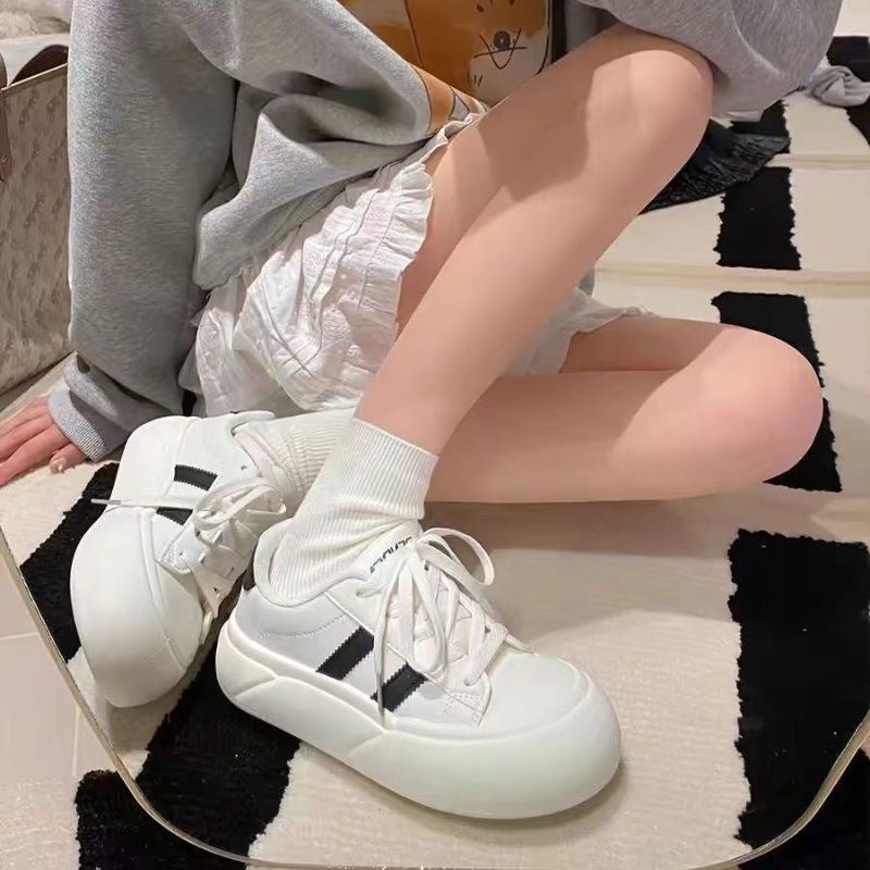 Damen modische Plattform Sneakers mit einzigartigem Schnürsystem Drune
