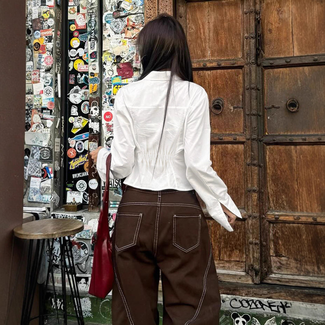 Damen Shirtjacke im urbanen Stil mit modischen Reißverschluss und praktischen Taschen Drune