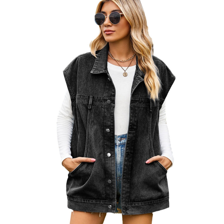 Damen Denim-Weste im modernen Oversized-Stil mit praktischen Taschen Drune