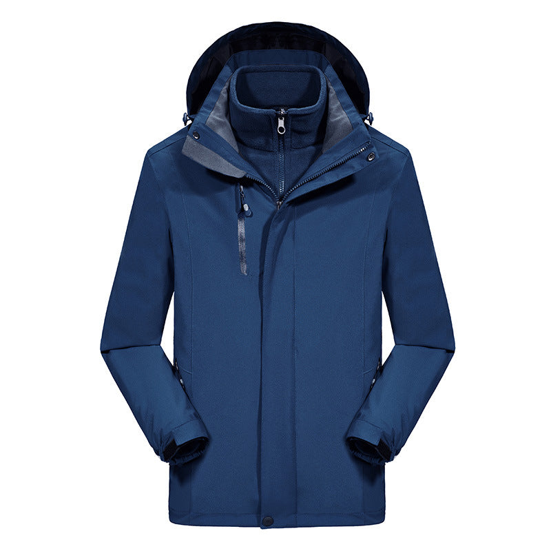 Herren Softshell-Parka mit herausnehmbarer Fleece-Innenjacke und verstellbarer Kapuze Drune