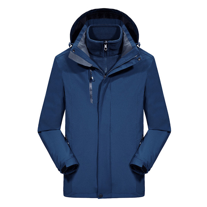 Herren Softshell-Parka mit herausnehmbarer Fleece-Innenjacke und verstellbarer Kapuze Drune