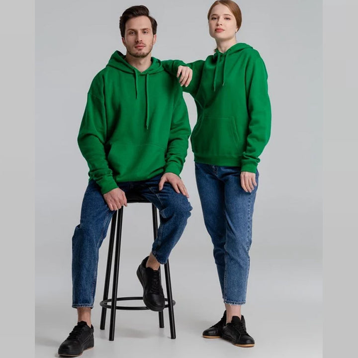 Unisex nan minimalistischer Heavyweight Kapuzenpullover aus French‑Terry mit verdeckter Kängurutasche und schmaler Silhouette Drune
