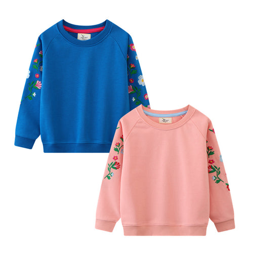 Damen Sweatshirt mit lebhaften Blumenstickereien Drune