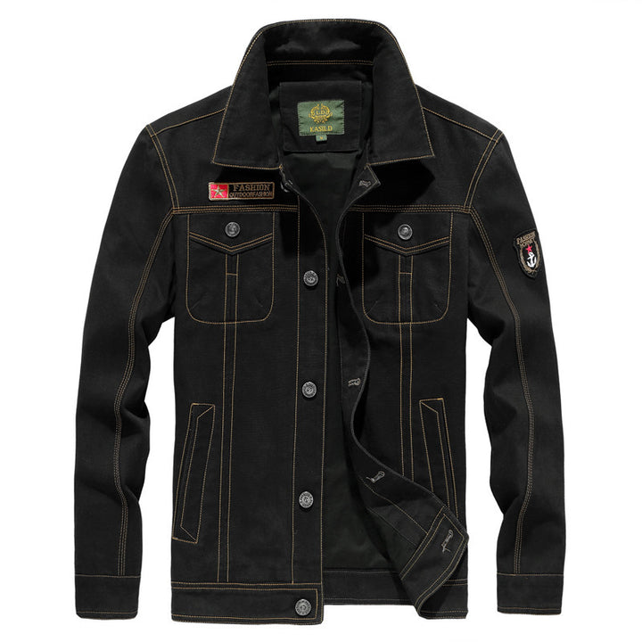 Herren Robust verarbeitete Canvas-Workerjacke mit Brustklappen, Innensaumfutter und Badge-Details Drune