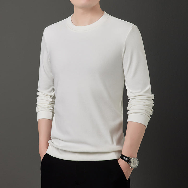 Herren Feiner Rundhals-Pullover aus leichtem Stretch-Strick mit schmaler Silhouette Drune