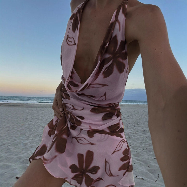Damen Sommerliches A-Linienkleid mit floralem Druck Drune