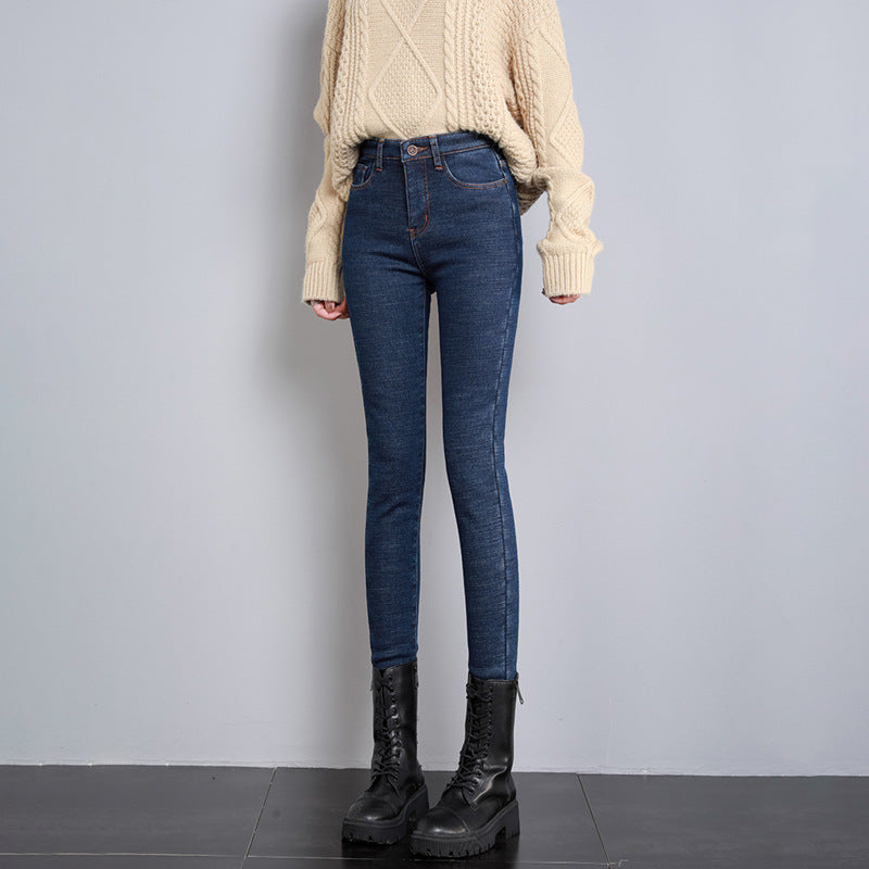 Damen nan hoch geschnittene Röhrenjeans mit formendem Stretchbund und schmalem Knöchelabschluss Drune