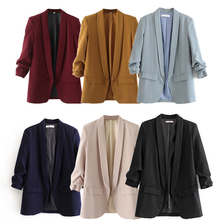 Damen nan taillierter Blazer mit Schalkragen und dreiviertelärmeln Drune