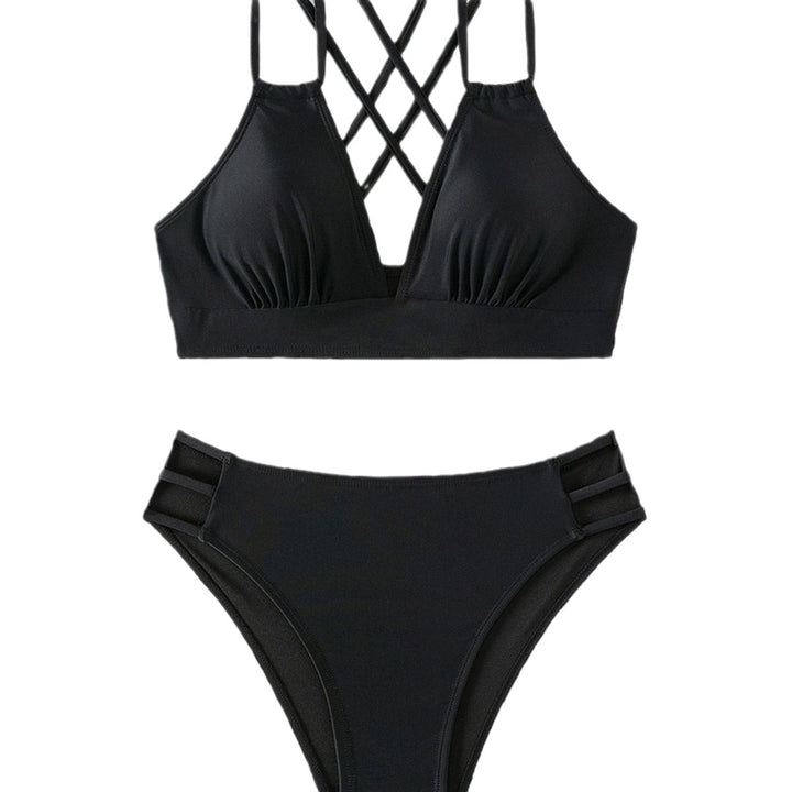Damen Triangel-Bikini mit geflochtenen Trägern und hohem Schnitt Drune