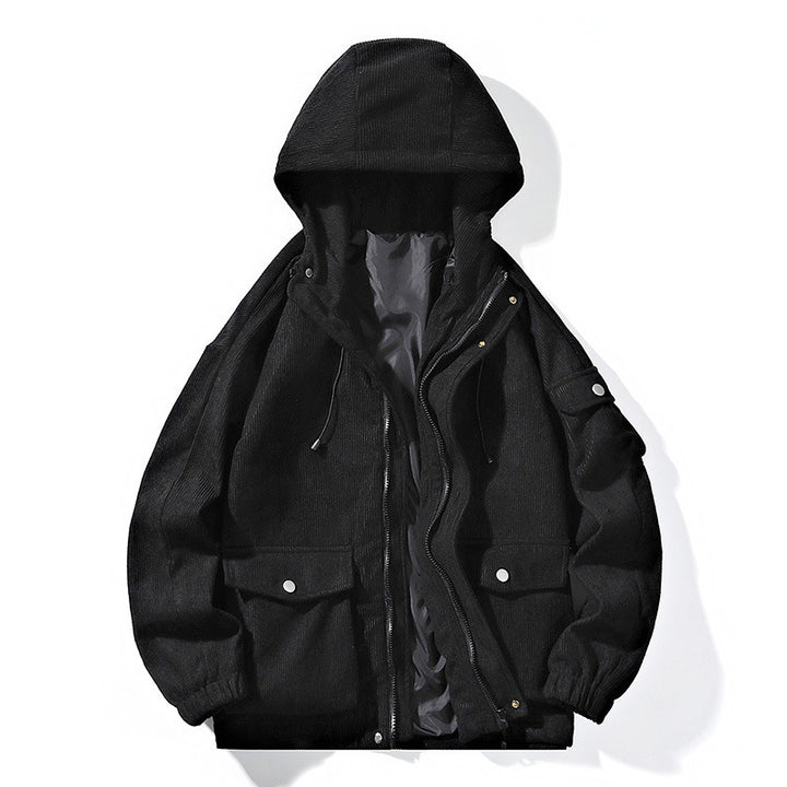 Herren Modische Outdoorjacke mit Kapuze Drune