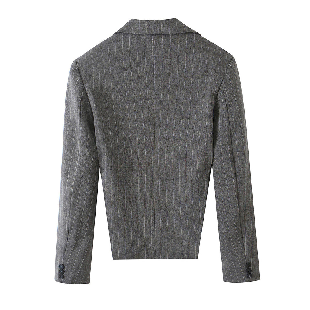 Damen Kurzgeschnittener Nadelstreifen-Blazer mit seitlichen Cut-Outs und Schnürdetail Drune