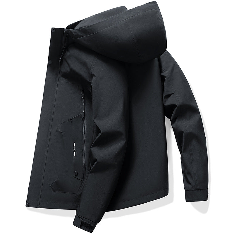 Men's  waterproof breathable hooded softshell jacket with taped seams Drune