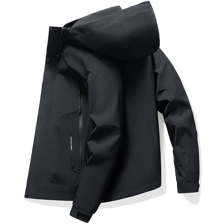 Men's  waterproof breathable hooded softshell jacket with taped seams Drune