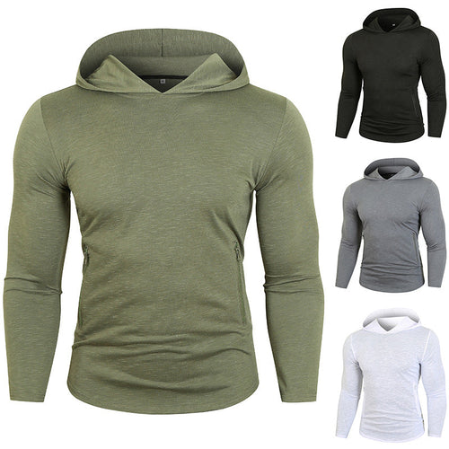 Herren Sportlicher Kapuzenpullover mit funktionalen Reißverschlusstaschen Drune