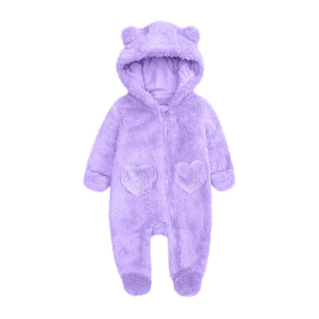 Unisex Fleeceoverall mit Kapuze und Herzaugen Drune
