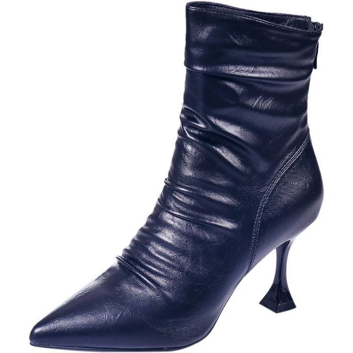 Damen Elegante Ankle Boots mit spitzem Fuß Drune